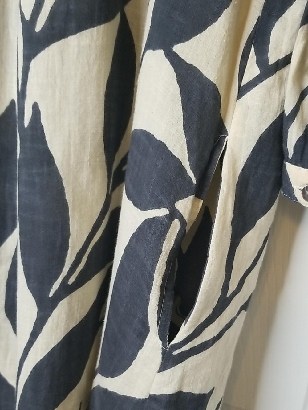 Dolma Navy Beige Tunic Georgia Bailey Cotton Dress Above Knee Pockets - Picture 7 of 14